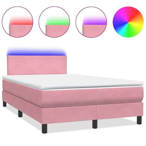 Box Spring krevet s madracem ružičasti 120x220 cm samt - Ružičasta 120 x 220 cm Gladak dizajn Cijena