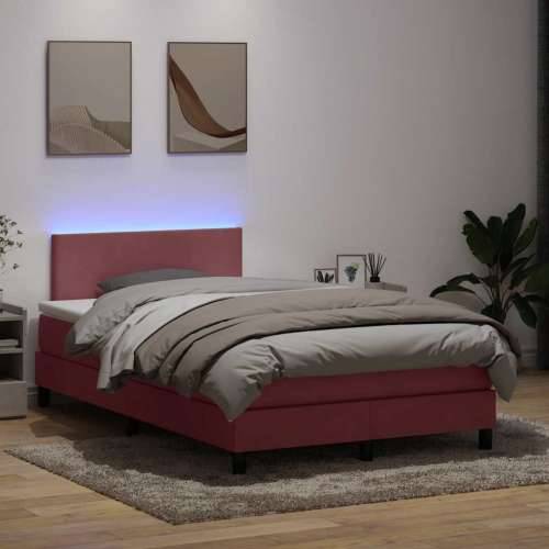 Box Spring krevet s madracem ružičasti 120x220 cm samt - Ružičasta 120 x 220 cm Gladak dizajn Cijena