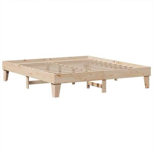 Krevet s regalom za knjige bez madraca 200 x 200 cm od borovine - Smeđa 200 x 200 cm Cijena