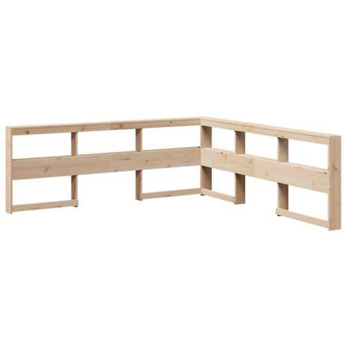 Krevet s regalom za knjige bez madraca 200 x 200 cm od borovine - Smeđa 200 x 200 cm Cijena