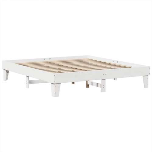 Krevet s regalom z knjige bez madraca bijeli 180x200cm borovina - Bijela 180 x 200 cm Cijena
