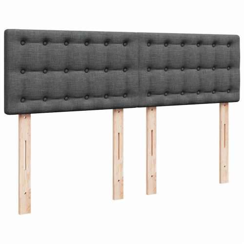Otomanski krevet s madracem i LED tamnosivi 140x200 cm tkanine - Tamno siva 140 x 200 cm gumbi Cijena