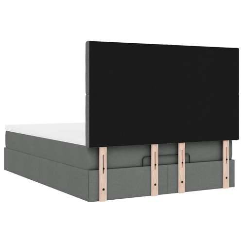 Otomanski krevet s madracem i LED tamnosivi 140x200 cm tkanine - Tamno siva 140 x 200 cm gumbi Cijena
