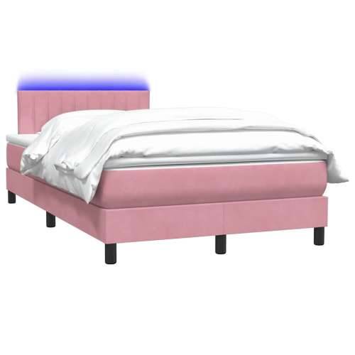Box Spring krevet s madracem ružičasti 120x220 cm samt - Ružičasta 120 x 220 cm Okomite pruge Cijena