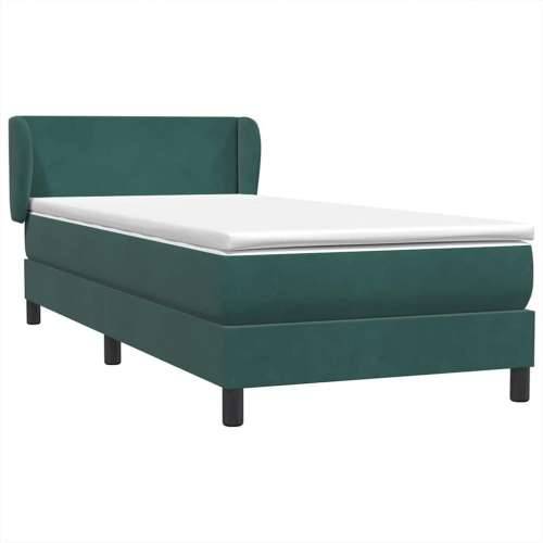 Box Spring krevet s madracem tamnozeleni 80x220 cm baršun - Tamnozelena 80 x 220 cm Gladak dizajn Cijena