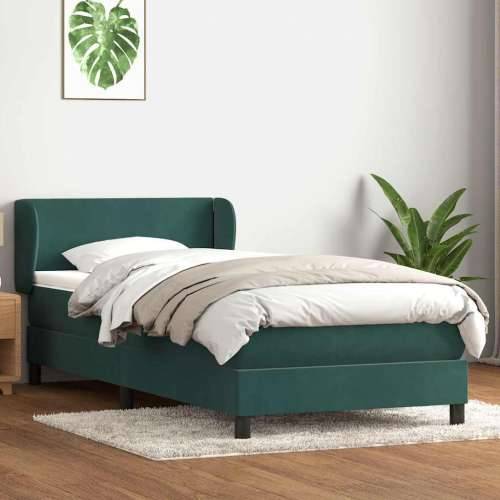 Box Spring krevet s madracem tamnozeleni 80x220 cm baršun - Tamnozelena 80 x 220 cm Gladak dizajn Cijena