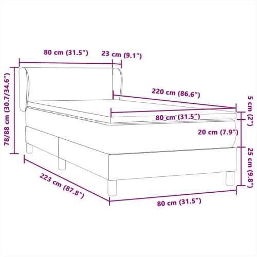 Box Spring krevet s madracem tamnozeleni 80x220 cm baršun - Tamnozelena 80 x 220 cm Gladak dizajn Cijena