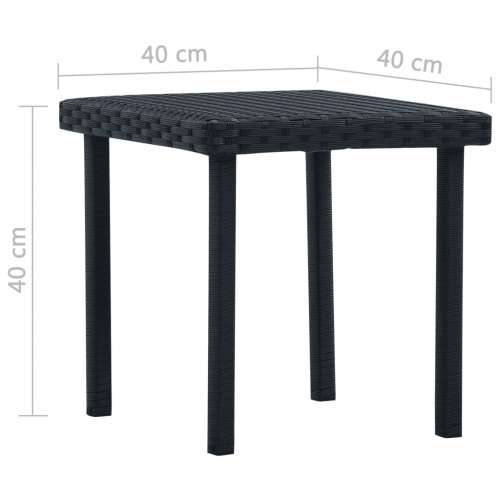 Vrtni stolić za čaj crni 40 x 40 x 40 cm od poliratana Cijena