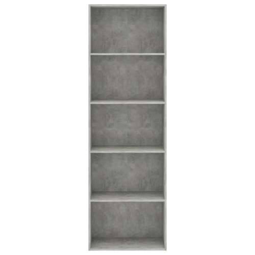 Ormarić za knjige s 5 razina boja betona 60x30x189 cm drveni Cijena