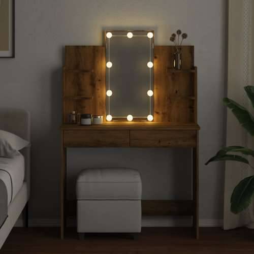 Toaletni stol s LED svjetlima Artisan hrast 96x40x142 cm - hrast artisan 1 Cijena