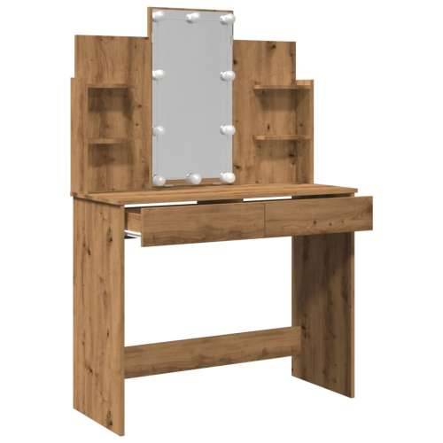 Toaletni stol s LED svjetlima Artisan hrast 96x40x142 cm - hrast artisan 1 Cijena