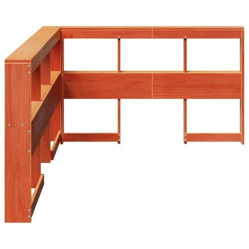 Polica za knjige uzglavlje L-oblika voštano smeđe borovine - Voštano smeđa 138.5 x 208.5 x 80 cm 1 Cijena