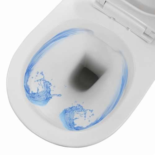 Zidna toaletna školjka bez ruba keramička bijela Cijena