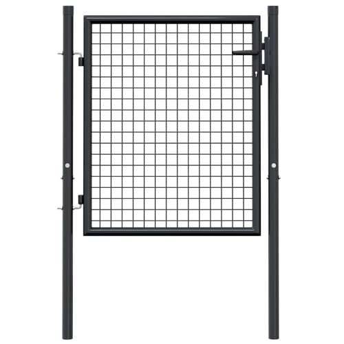 Mrežasta vrtna vrata od pocinčanog čelika 100 x 125 cm siva - 100 x 125 cm Cijena