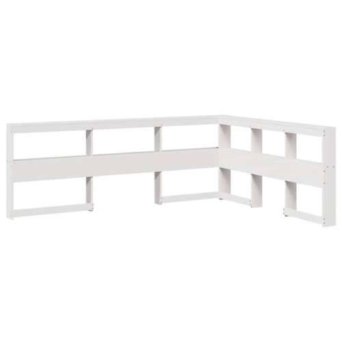 Krevet s regalom z knjige bez madraca bijeli 150x200cm borovina - Bijela 150 x 200 cm Cijena