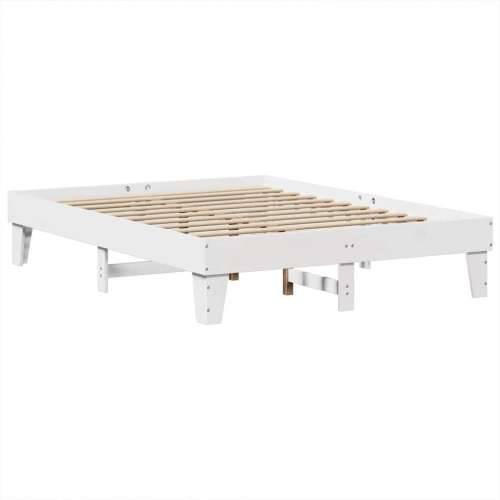 Krevet s regalom z knjige bez madraca bijeli 150x200cm borovina - Bijela 150 x 200 cm Cijena