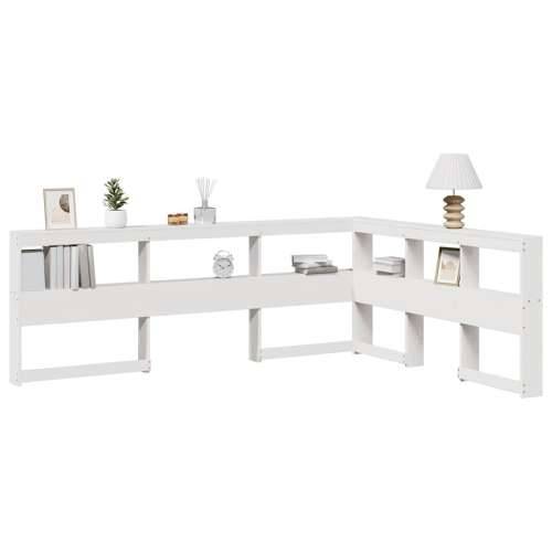 Polica za knjige uzglavlje L-oblika bijelo 140 cm borovine - Bijela 158.5 x 218.5 x 80 cm 1 Cijena
