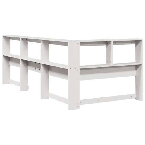 Polica za knjige uzglavlje L-oblika bijelo 100 cm borovine - Bijela 118.5 x 218.5 x 80 cm 1 Cijena