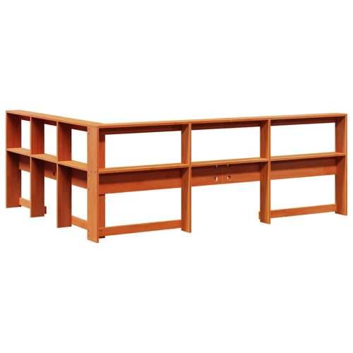 Polica za knjige uzglavlje L-oblika voštano smeđe borovine - Voštano smeđa 153.5 x 208.5 x 80 cm 1 Cijena