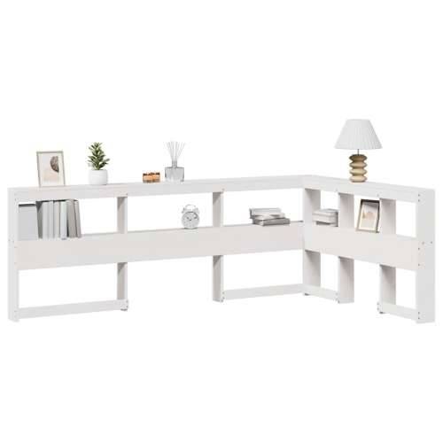 Polica za knjige uzglavlje L-oblika bijelo 120 cm borovine - Bijela 138.5 x 208.5 x 80 cm 1 Cijena