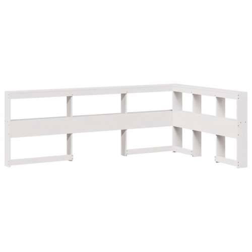 Polica za knjige uzglavlje L-oblika bijelo 120 cm borovine - Bijela 138.5 x 208.5 x 80 cm 1 Cijena