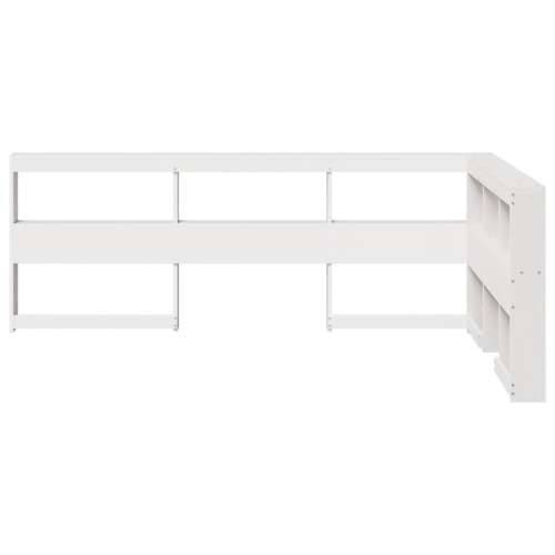 Polica za knjige uzglavlje L-oblika bijelo 120 cm borovine - Bijela 138.5 x 208.5 x 80 cm 1 Cijena
