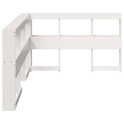 Polica za knjige uzglavlje L-oblika bijelo 120 cm borovine - Bijela 138.5 x 208.5 x 80 cm 1 Cijena
