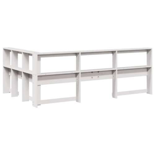 Polica za knjige uzglavlje L-oblika bijelo 120 cm borovine - Bijela 138.5 x 208.5 x 80 cm 1 Cijena