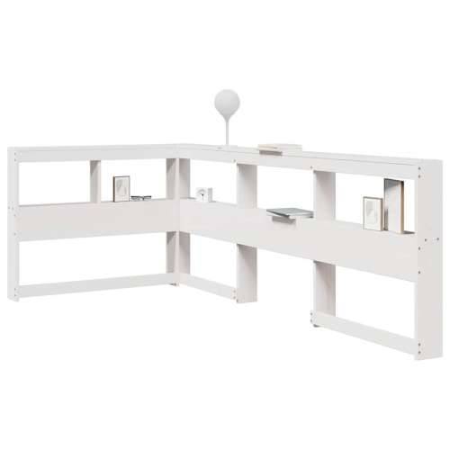 Polica za knjige uzglavlje L-oblika bijelo 75 cm borovine - Bijela 93.5 x 208.5 x 80 cm 1 Cijena