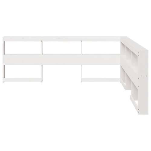 Polica za knjige uzglavlje L-oblika bijelo 200 cm borovine - Bijela 218.5 x 218.5 x 80 cm 1 Cijena