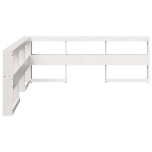 Polica za knjige uzglavlje L-oblika bijelo 200 cm borovine - Bijela 218.5 x 218.5 x 80 cm 1 Cijena