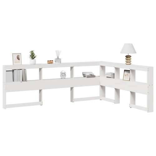 Polica za knjige uzglavlje L-oblika bijelo 150 cm borovine - Bijela 168.5 x 218.5 x 80 cm 1 Cijena