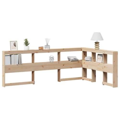 Polica za knjige uzglavlje L-oblika 120 cm borovine - Prirodna 138.5 x 218.5 x 80 cm 1 Cijena