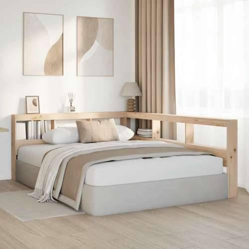 Polica za knjige uzglavlje L-oblika 140 cm borovine - Prirodna 158.5 x 208.5 x 80 cm 1 Cijena