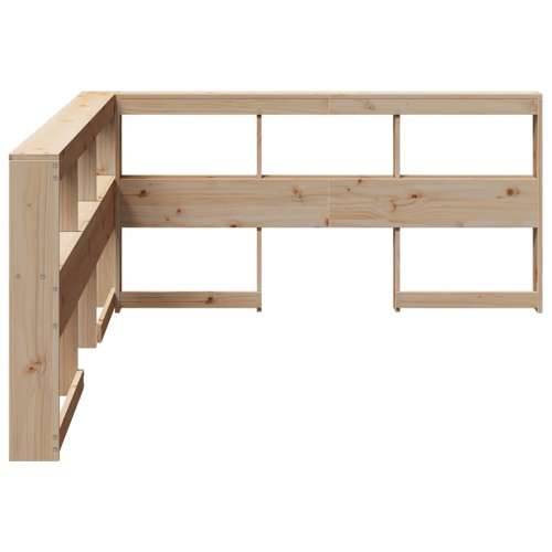 Polica za knjige uzglavlje L-oblika 140 cm borovine - Prirodna 158.5 x 208.5 x 80 cm 1 Cijena