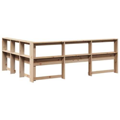 Polica za knjige uzglavlje L-oblika 140 cm borovine - Prirodna 158.5 x 208.5 x 80 cm 1 Cijena