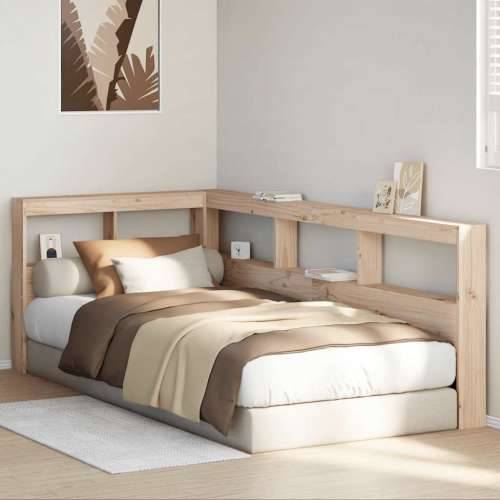 Polica za knjige uzglavlje L-oblika 90 cm borovine - Prirodna 108.5 x 208.5 x 80 cm 1 Cijena