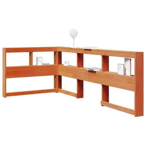 Polica za knjige uzglavlje L-oblika voštano smeđe 75cm borovine - Voštano smeđa 93.5 x 208.5 x 80 cm 1 Cijena