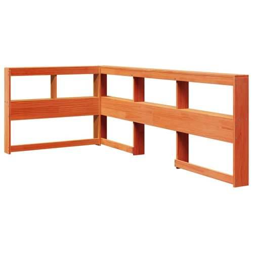 Polica za knjige uzglavlje L-oblika voštano smeđe 75cm borovine - Voštano smeđa 93.5 x 208.5 x 80 cm 1 Cijena