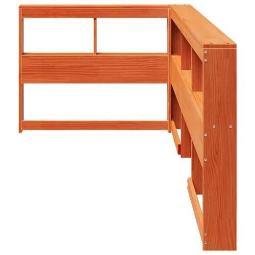 Polica za knjige uzglavlje L-oblika voštano smeđe 75cm borovine - Voštano smeđa 93.5 x 208.5 x 80 cm 1 Cijena