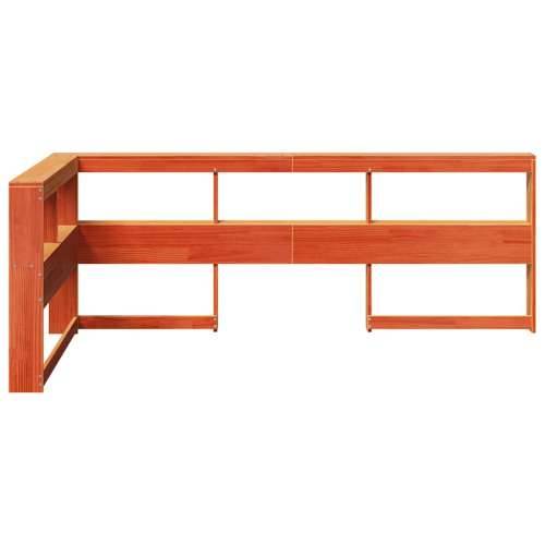 Polica za knjige uzglavlje L-oblika voštano smeđe 75cm borovine - Voštano smeđa 93.5 x 208.5 x 80 cm 1 Cijena
