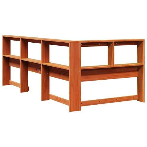 Polica za knjige uzglavlje L-oblika voštano smeđe 75cm borovine - Voštano smeđa 93.5 x 208.5 x 80 cm 1 Cijena