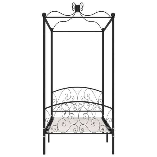 Okvir za krevet s nadstrešnicom crni metalni 90 x 200 cm Crna 90 x 200 cm Cijena