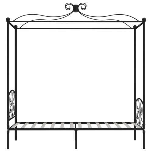 Okvir za krevet s nadstrešnicom crni metalni 100 x 200 cm - Crna 100 x 200 cm Cijena