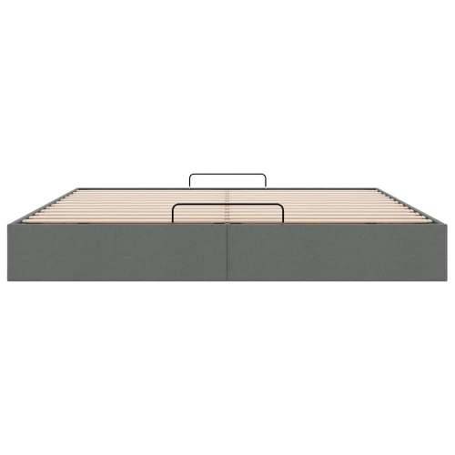 Otomanski okvir kreveta bez madraca tamnosivi 200x200cm tkanine - Tamno siva 200 x 200 cm Cijena