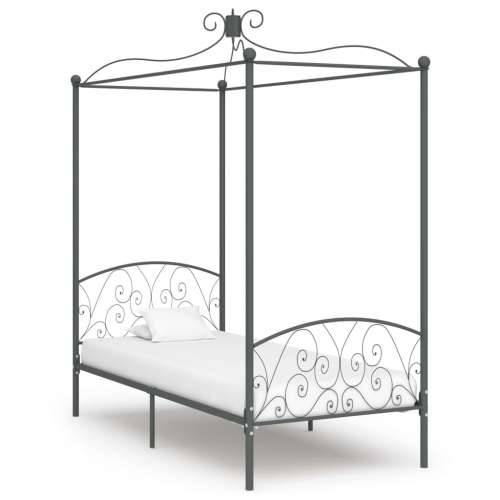Okvir za krevet s nadstrešnicom sivi metalni 90 x 200 cm Cijena