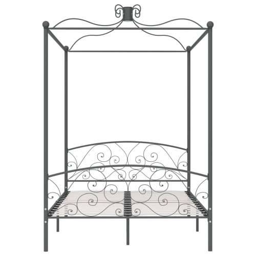 Okvir za krevet s nadstrešnicom sivi metalni 120 x 200 cm - Siva 120 x 200 cm Cijena