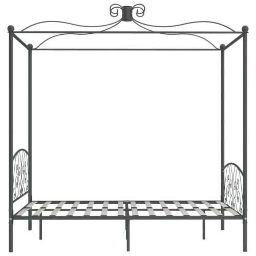 Okvir za krevet s nadstrešnicom sivi metalni 120 x 200 cm - Siva 120 x 200 cm Cijena
