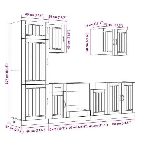 7-dijelni set kuhinjskih ormarića Lucca konstruiranog drva - hrast artisan 1 Cijena