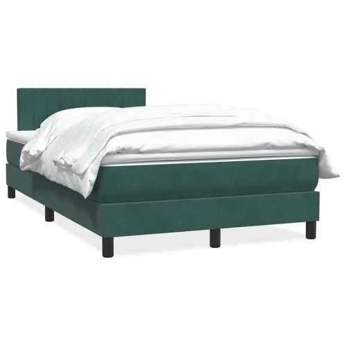 Box spring krevet s madracem tamnozeleni 120x210 cm baršunasti - Tamnozelena 120 x 210 cm Okomite pruge Cijena